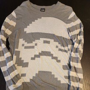 grey & white Stormtrooper Star Wars sweater size L, in good condition